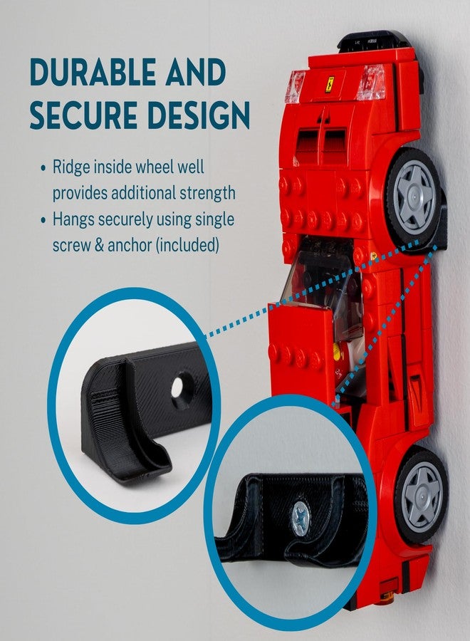 matterform Wall Mount for Lego Speed Champions (10 Pack) | Compatible with Older 75*** Sets (2019 and Earlier) | Car Model Display Hanger & Holder - Image 3